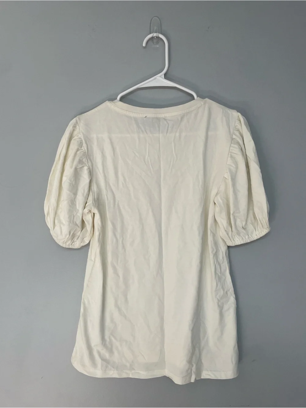 J. Crew Cream Puff Sleeve Tee Shirt